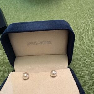 Mikimoto Cream Pearl Stud Earrings - Lustrous Classic